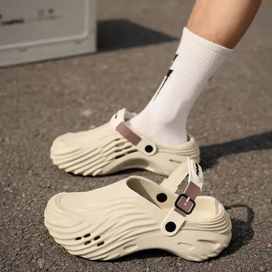 Unisex Outdoor Beach Sandals EVA Clog Shoes Summer Slip-On Two-Way Wear Flat Slippers Comfortable Walking Feeling Footwear